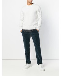 Мужской белый свитер с круглым вырезом от Jacob Cohen