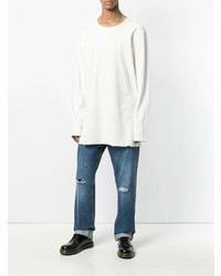 Мужской белый свитер с круглым вырезом от Ih Nom Uh Nit