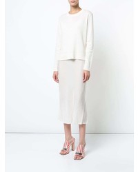 Женский белый свитер с круглым вырезом от Organic by John Patrick