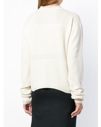 Женский белый свитер с круглым вырезом от Andrea Ya'aqov