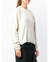 Женский белый свитер с круглым вырезом от Andrea Ya'aqov