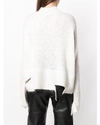 Женский белый свитер с круглым вырезом от Maison Flaneur