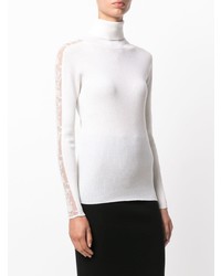 Женский белый свитер с круглым вырезом от D-Exterior