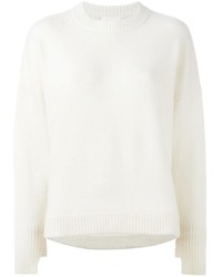 Женский белый свитер с круглым вырезом от DKNY