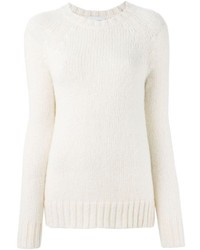Женский белый свитер с круглым вырезом от Dondup