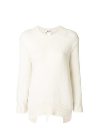 Женский белый свитер с круглым вырезом от Dondup
