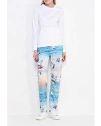 Женский белый свитер с круглым вырезом от EA7