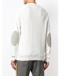 Мужской белый свитер с круглым вырезом от Maison Margiela