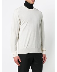 Мужской белый свитер с круглым вырезом от Maison Margiela