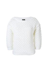 Женский белый свитер с круглым вырезом от Elisabetta Franchi
