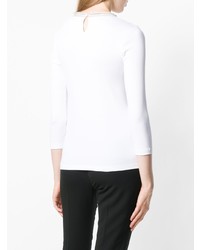 Женский белый свитер с круглым вырезом от Peserico