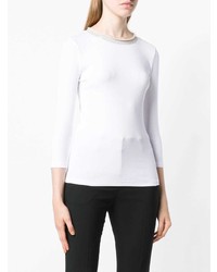 Женский белый свитер с круглым вырезом от Peserico