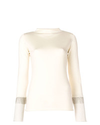 Женский белый свитер с круглым вырезом от Fabiana Filippi