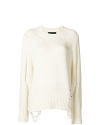 Женский белый свитер с круглым вырезом от Federica Tosi