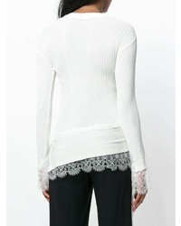 Женский белый свитер с круглым вырезом от Ermanno Scervino