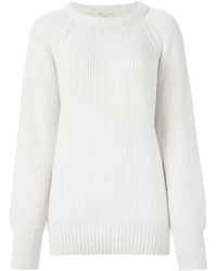 Женский белый свитер с круглым вырезом от Forte Forte