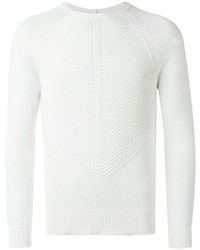 Мужской белый свитер с круглым вырезом от Giorgio Armani