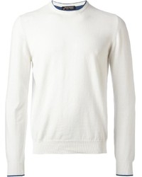 Мужской белый свитер с круглым вырезом от Gran Sasso