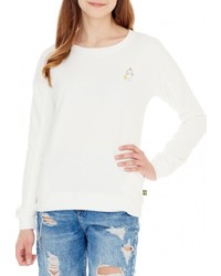 Женский белый свитер с круглым вырезом от Grezzo