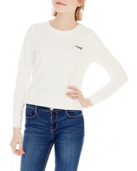 Женский белый свитер с круглым вырезом от Grezzo