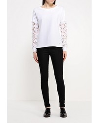 Женский белый свитер с круглым вырезом от Guess Jeans