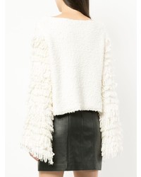 Женский белый свитер с круглым вырезом от Alice McCall