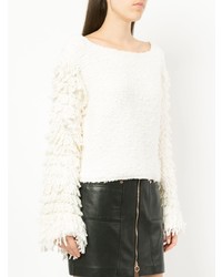 Женский белый свитер с круглым вырезом от Alice McCall