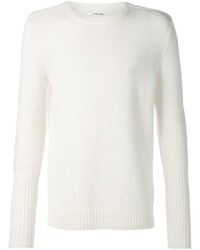 Мужской белый свитер с круглым вырезом от Helmut Lang