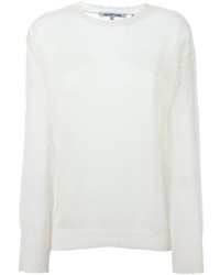 Женский белый свитер с круглым вырезом от Helmut Lang