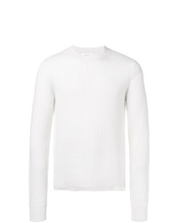 Мужской белый свитер с круглым вырезом от Helmut Lang