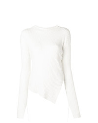 Женский белый свитер с круглым вырезом от Helmut Lang