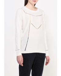 Женский белый свитер с круглым вырезом от Ichi