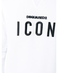 Мужской белый свитер с круглым вырезом от DSQUARED2