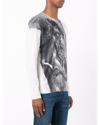 Мужской белый свитер с круглым вырезом от Alexander McQueen