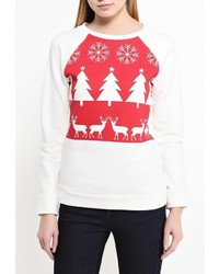 Женский белый свитер с круглым вырезом от Incity