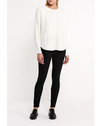 Женский белый свитер с круглым вырезом от Incity