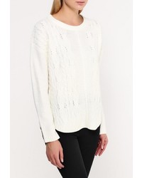 Женский белый свитер с круглым вырезом от Incity