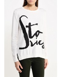 Женский белый свитер с круглым вырезом от Jacqueline De Yong