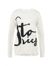 Женский белый свитер с круглым вырезом от Jacqueline De Yong