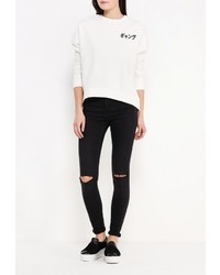 Женский белый свитер с круглым вырезом от Jennyfer