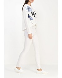 Женский белый свитер с круглым вырезом от Jennyfer