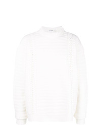 Мужской белый свитер с круглым вырезом от Jil Sander