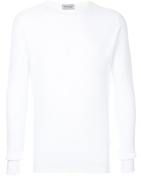Мужской белый свитер с круглым вырезом от John Smedley