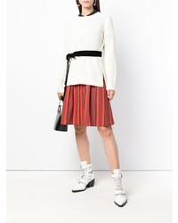 Женский белый свитер с круглым вырезом от RED Valentino