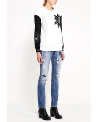 Женский белый свитер с круглым вырезом от Just Cavalli