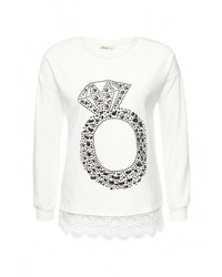 Женский белый свитер с круглым вырезом от Katelina