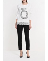 Женский белый свитер с круглым вырезом от Katelina