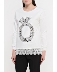 Женский белый свитер с круглым вырезом от Katelina