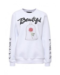 Женский белый свитер с круглым вырезом от Katya Dobryakova