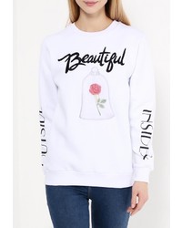 Женский белый свитер с круглым вырезом от Katya Dobryakova